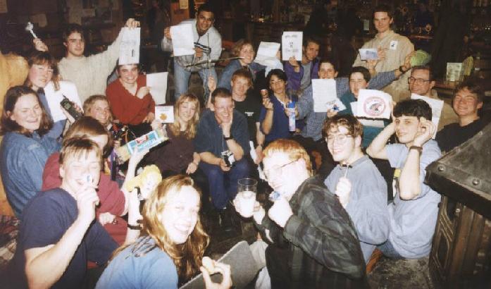 The end-of-trip prize giving in the Clachaig.