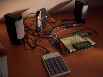 NSLU2, speakers, keypad and LCD display